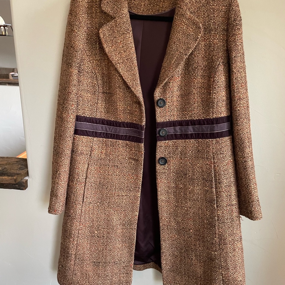 Elegant Bode Brown Tweed Women's Coat
